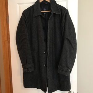 Men’s GAP gray herringbone winter coat sz Medium